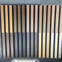Slatted acoustic sound-absorbing panel fire-rated for interiors