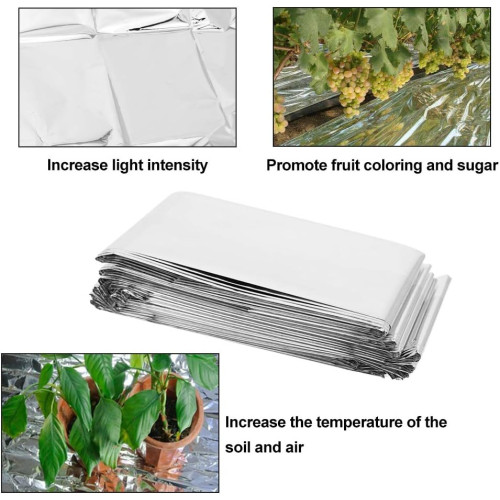 2 folhas de filme refletivo para plantas 130 x 210cm cultivos