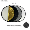5-in-1 foldable light reflector photography set with stand 60cm