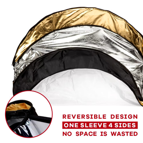 Conjunto refletor de luz 5 em 1 dobrável com suporte fotografia