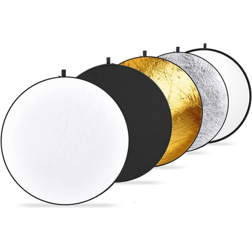 5-in-1 faltbarer Lichtreflektor Fotografie-Set mit Ständer 80cm