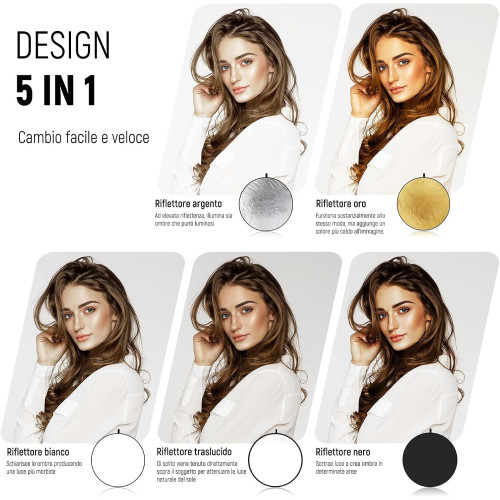 Juego de reflector de luz 5 en 1 plegable con soporte