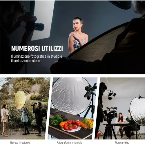 5-in-1 foldable light reflector photography set with stand 80cm