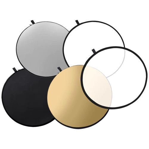 5-in-1 foldable light reflector photography set with stand 80cm