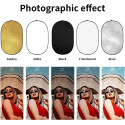 5-in-1 foldable light reflector photography set with stand 60cm
