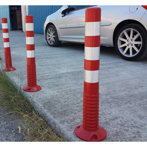 Poste de cono reflectante de plástico naranja para señalización