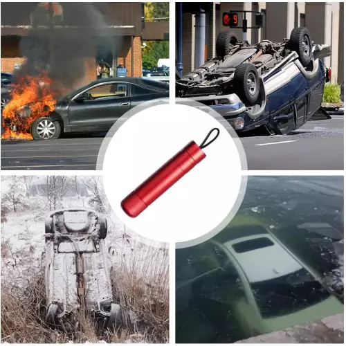 Martello di Sicurezza Rompi Finestrino per Auto 2 in 1 taglia