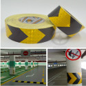 Reflective Yellow and Black chevron hazard warning prismatic
