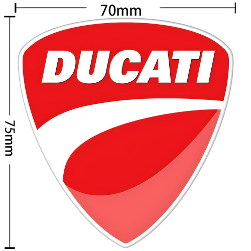 Emblème logo DUCATI et DUCATI CORSE autocollant en résine effet