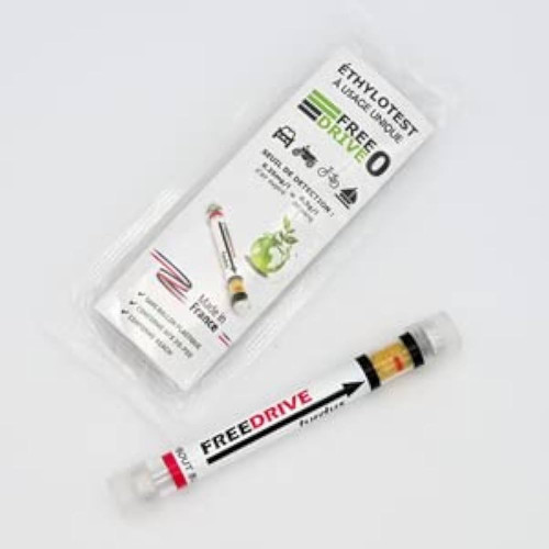 Portable single-use breathalyzer EU certified with 0.