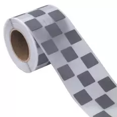 Bande adhésive réflechissante à carreaux blanc et noir