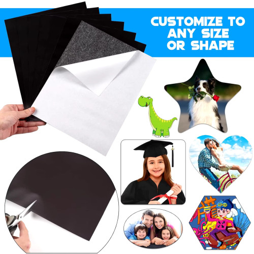 Adhesive rubber magnetic sheet 5 sheets 10x15cm flexible and