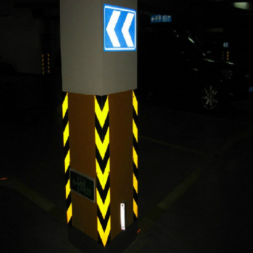 Reflective Yellow and Black chevron hazard warning prismatic
