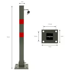 Barra anti-estacionamento quadrada dobrável com cadeado Melhor 2