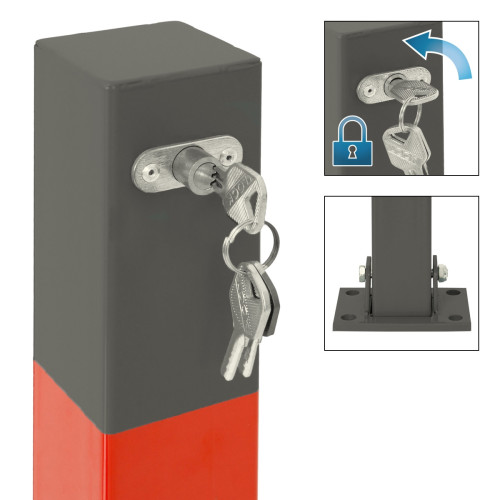 Barra dissuasore quadrata anti parcheggio sosta auto pieghevole
