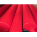 Polyurethane rod in Vulkollan® Adiprene® length 500mm red Sh.