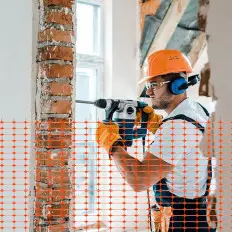 Filet de chantier pour clôture en plastique orange également à 2