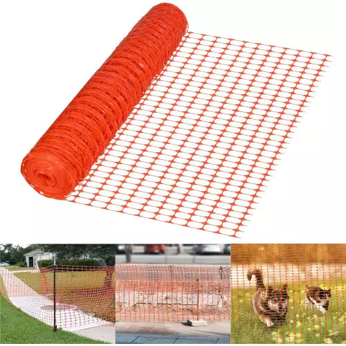 Construction site net for orange plastic fencing also for