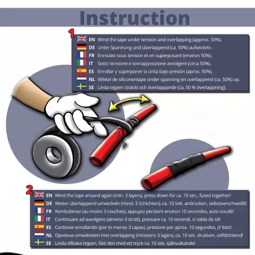 Self-sealing silicone self-sealing tape for quick repairs 25mm