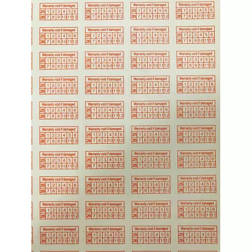 84 pezzi etichette adesive antieffrazione e antimanomissione -