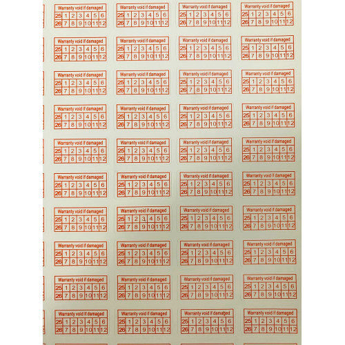 100 Etiquetas autocolantes com selo de garantia - 10x20mm