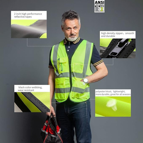 Gilet de Sécurité Haute Visibilité Réfléchissant Unisexe avec