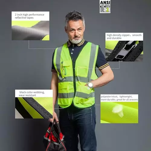 Gilet donna/uomo alta visibilità riflettente sicurezza con