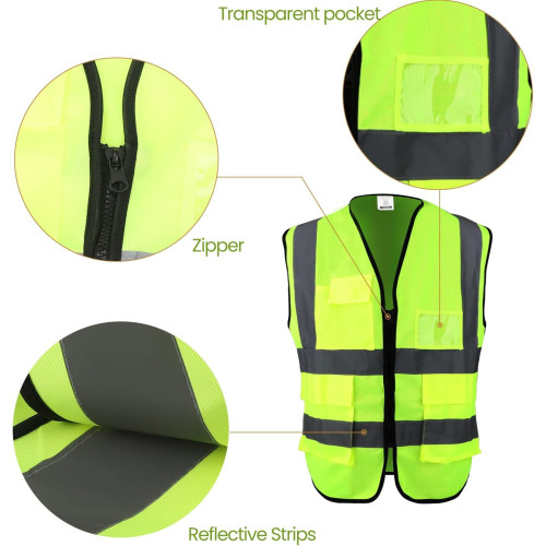 Gilet de Sécurité Haute Visibilité Réfléchissant Unisexe avec