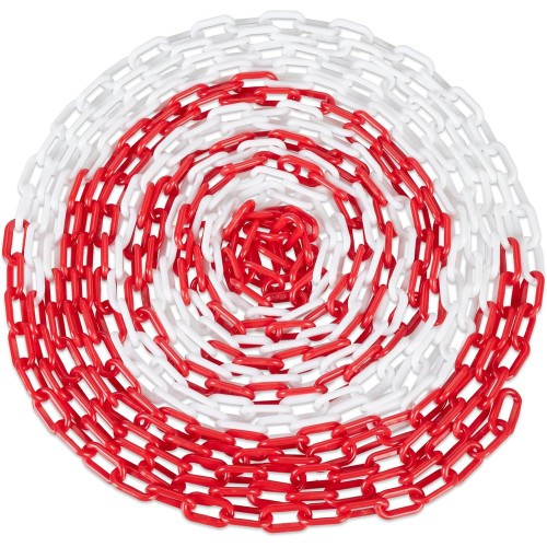 Corrente de plástico para estacionamento e segurança, branca e