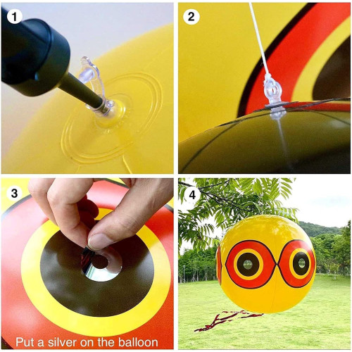 2 Ballons Épouvantail | Répulsif Visuel pour Pigeons et Oiseaux