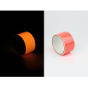 Cinta adhesiva naranja fosforescente y luminiscente que se