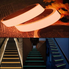 Phosphorescent and Fluorescent orange adhesive tape glows in