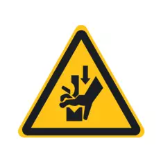 ISO 7010 warning sign "Hand crushing in press brake gear"...