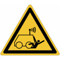 ISO 7010 "Danger of being hit by remotely controlled vehicles"