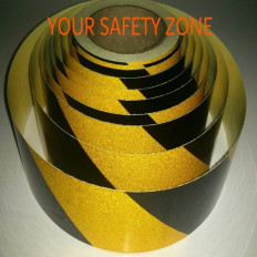 Reflective Yellow and Black chevron hazard warning tape Best 2