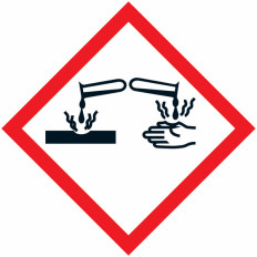 Adhesive sign “Pictogram GHS05 – Corrosive” Best Price, shop