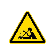 ISO 7010 sinaliza "Movimento rápido de material a ser dobrado