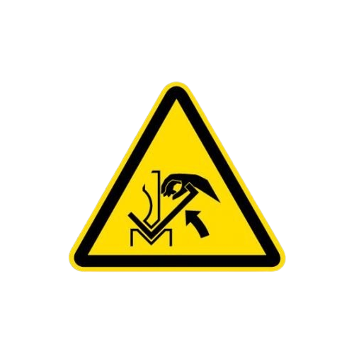 Signalisation ISO 7010 « Risque d'écrasement des mains entre la