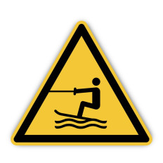 Placas ISO 7010 "Perigo de Esportes Aquáticos Rebocados" - W045