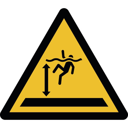 Señales de "Aguas Profundas" según la norma ISO 7010 - W047