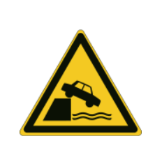 ISO 7010 "Danger of Vehicles Falling into Water" Signs - W051