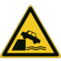 Señales ISO 7010 "Peligro de caída de vehículos al agua" - W051