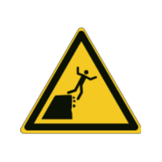 ISO 7010 "Danger of falling from the shore or quay" signs -