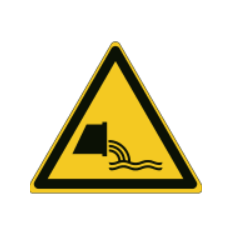 ISO 7010-Schilder „Gefahr der Einleitung ins Wasser“ – W055