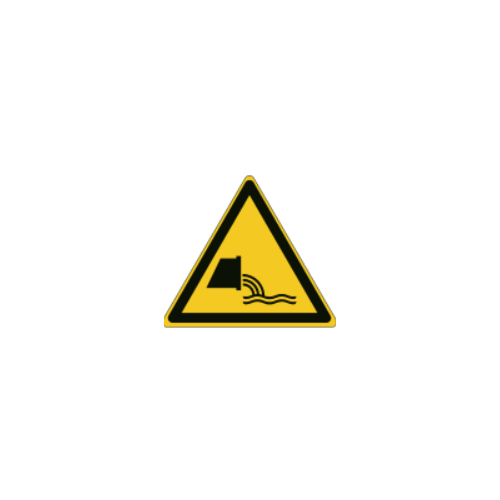 ISO 7010-Schilder „Gefahr der Einleitung ins Wasser“ – W055