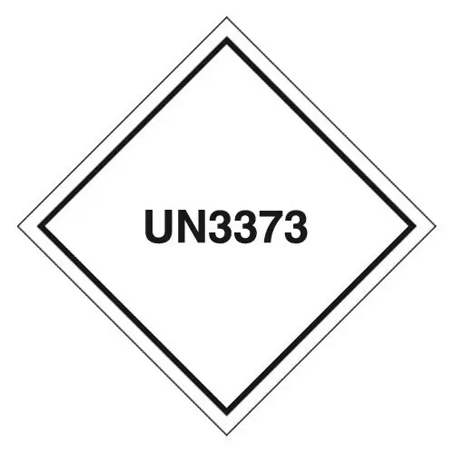 PVC-Etikett UN3373 Klasse 6.2 Kat.