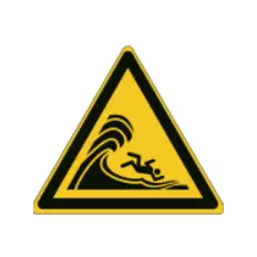 Cartelli ISO 7010 "Pericolo onde anomale con rischio di