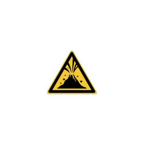 Panneaux d'avertissement d'éruption volcanique ISO 7010 - W075