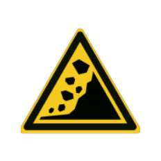 Placas ISO 7010 "Perigo de Queda de Pedras" - W078