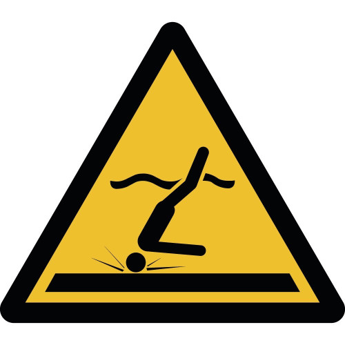 ISO 7010-Schilder „Gefahr durch seichtes Wasser“ – W048 Bester
